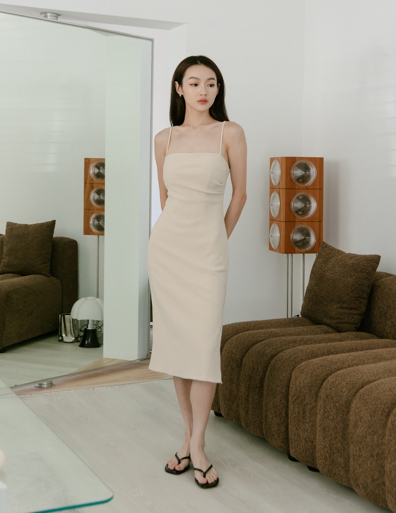 padded midi dress TFNC high neck padded shoulder midi dress in cherry