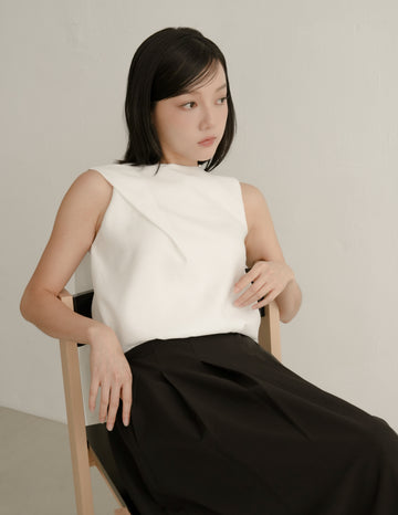Ashleigh Scarf Top in White