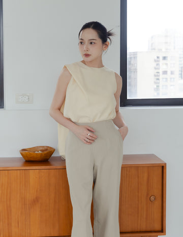 Ashleigh Scarf Top in Buttermilk