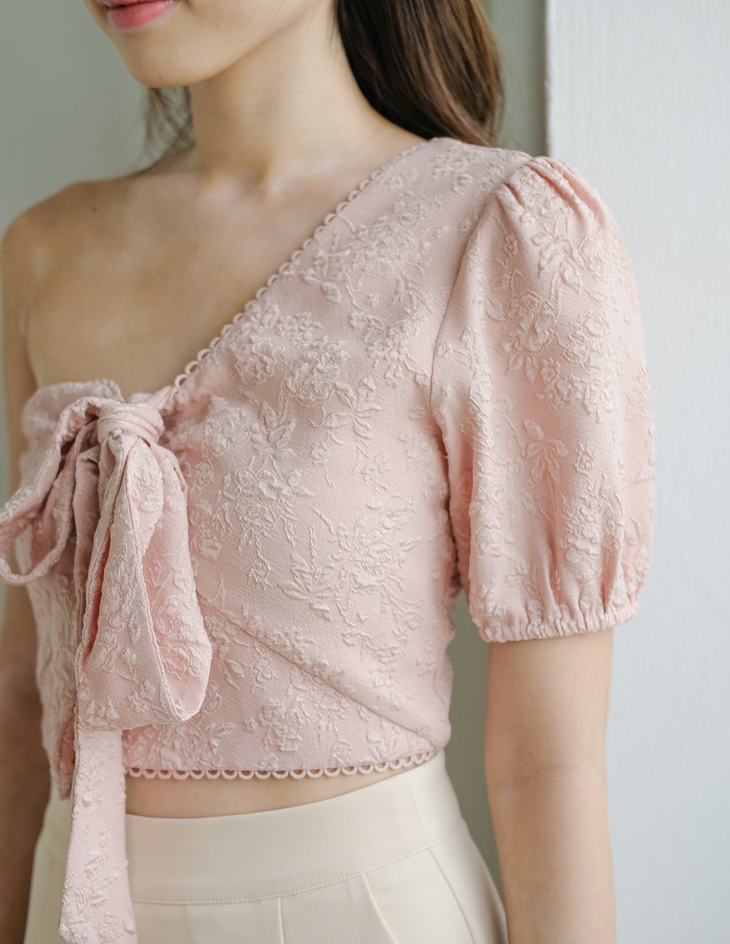 Abigail Jacquard Top in Pink