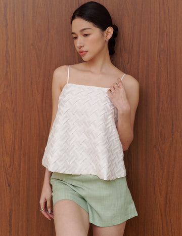 Helena Weave Top in White