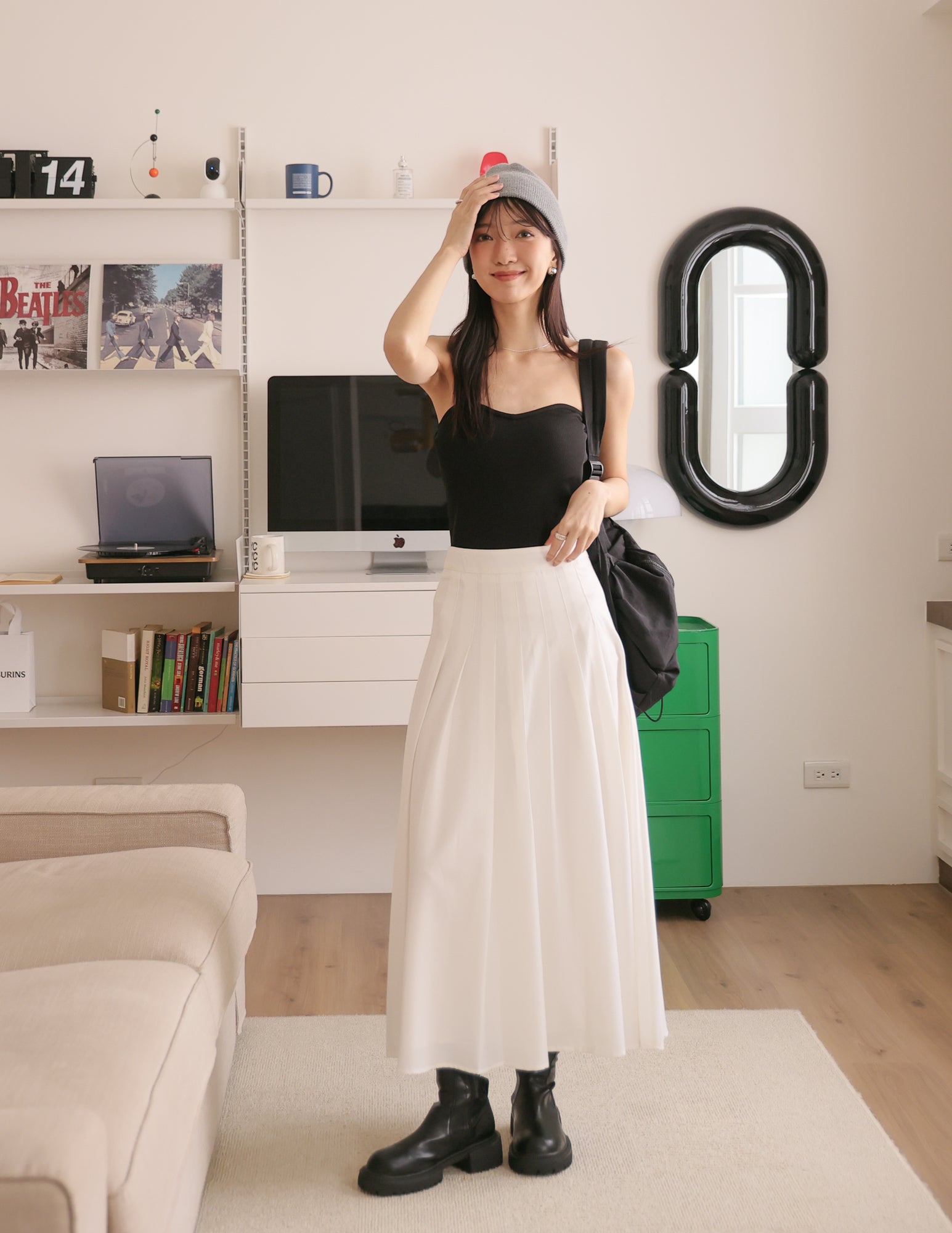 Colette Pleated Skirt in White