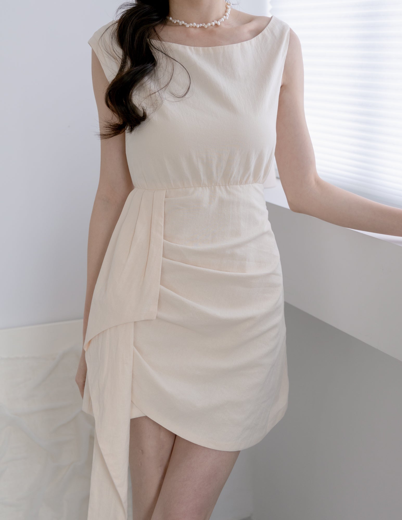Kelly Linen Dress in Cream