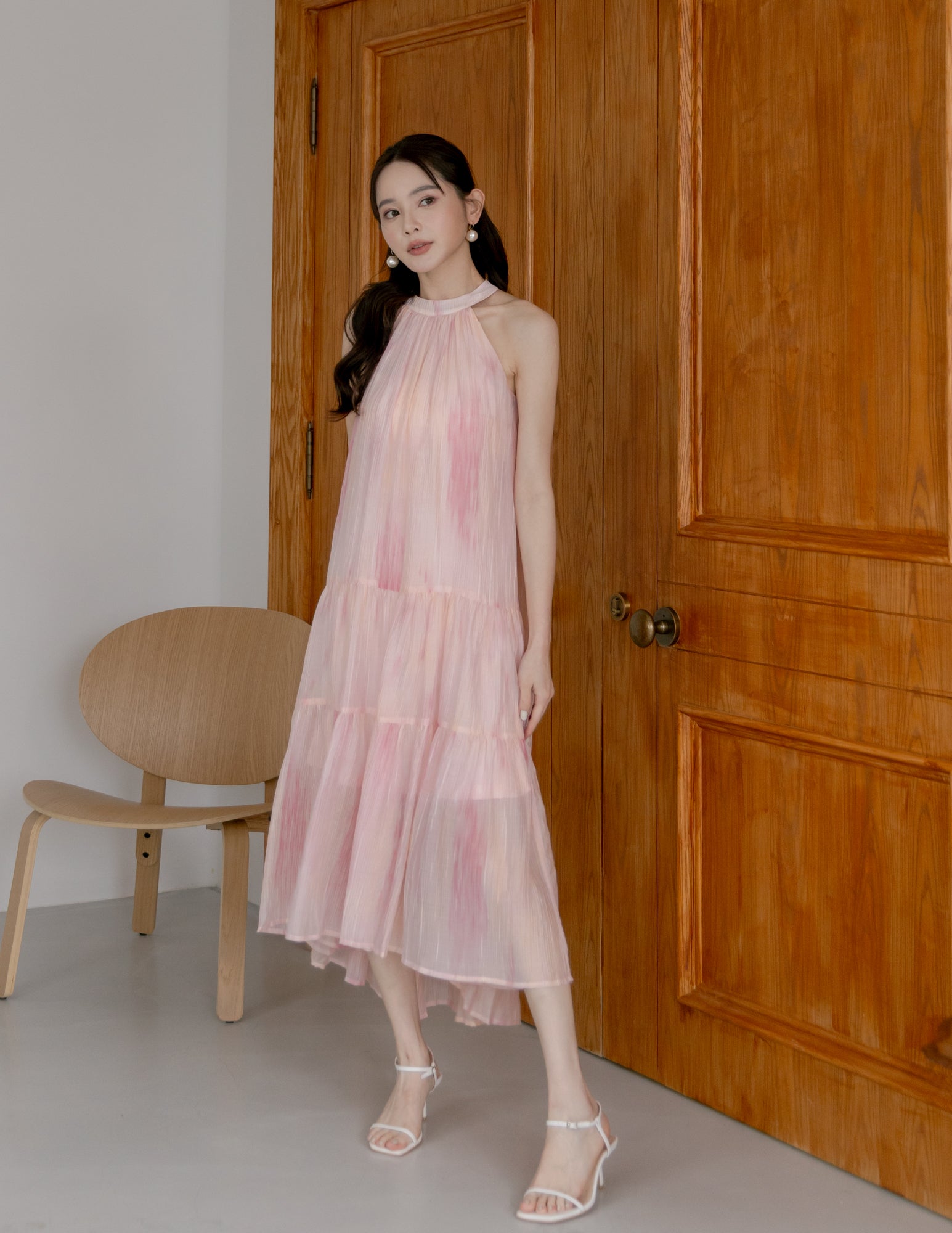 Adelia Organza Ombre Dress in Pink