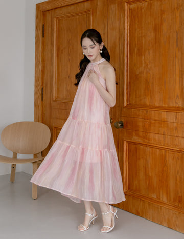 Adelia Organza Ombre Dress in Pink