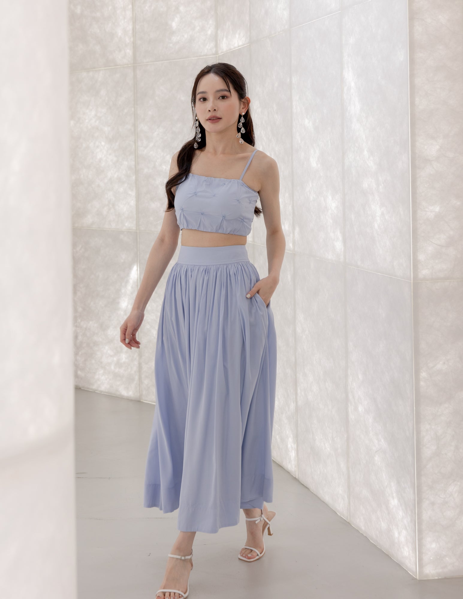 Morie Dress Co-Ord Set in Powder Blue