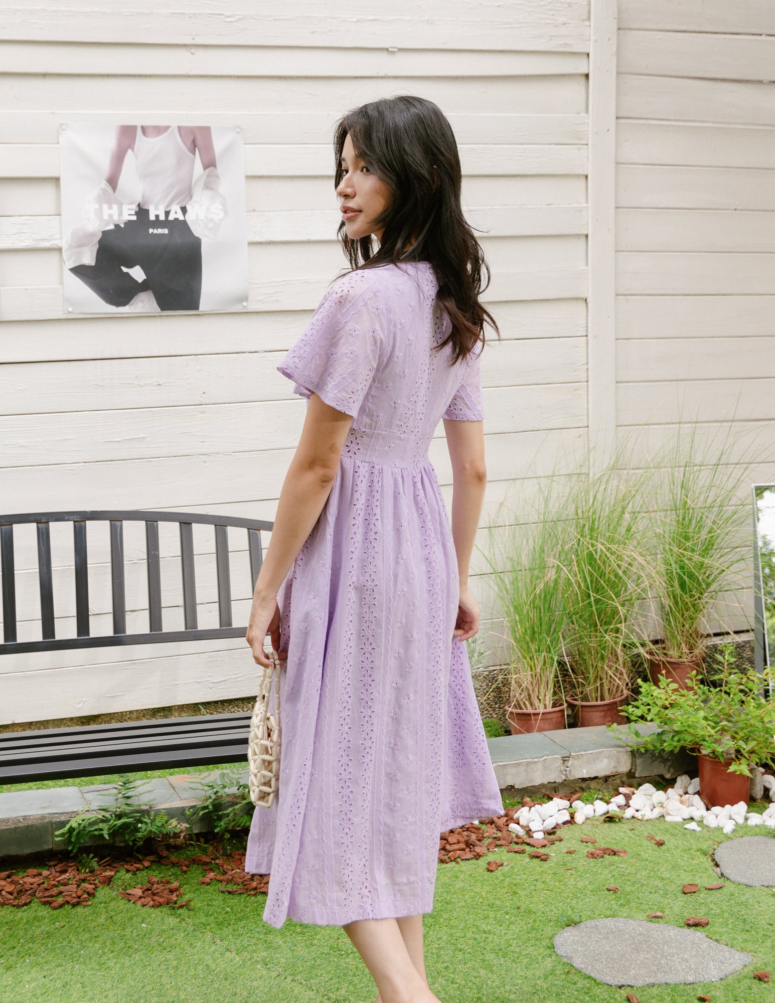 arden midi dress in lilac purple Lilac Midi Dress