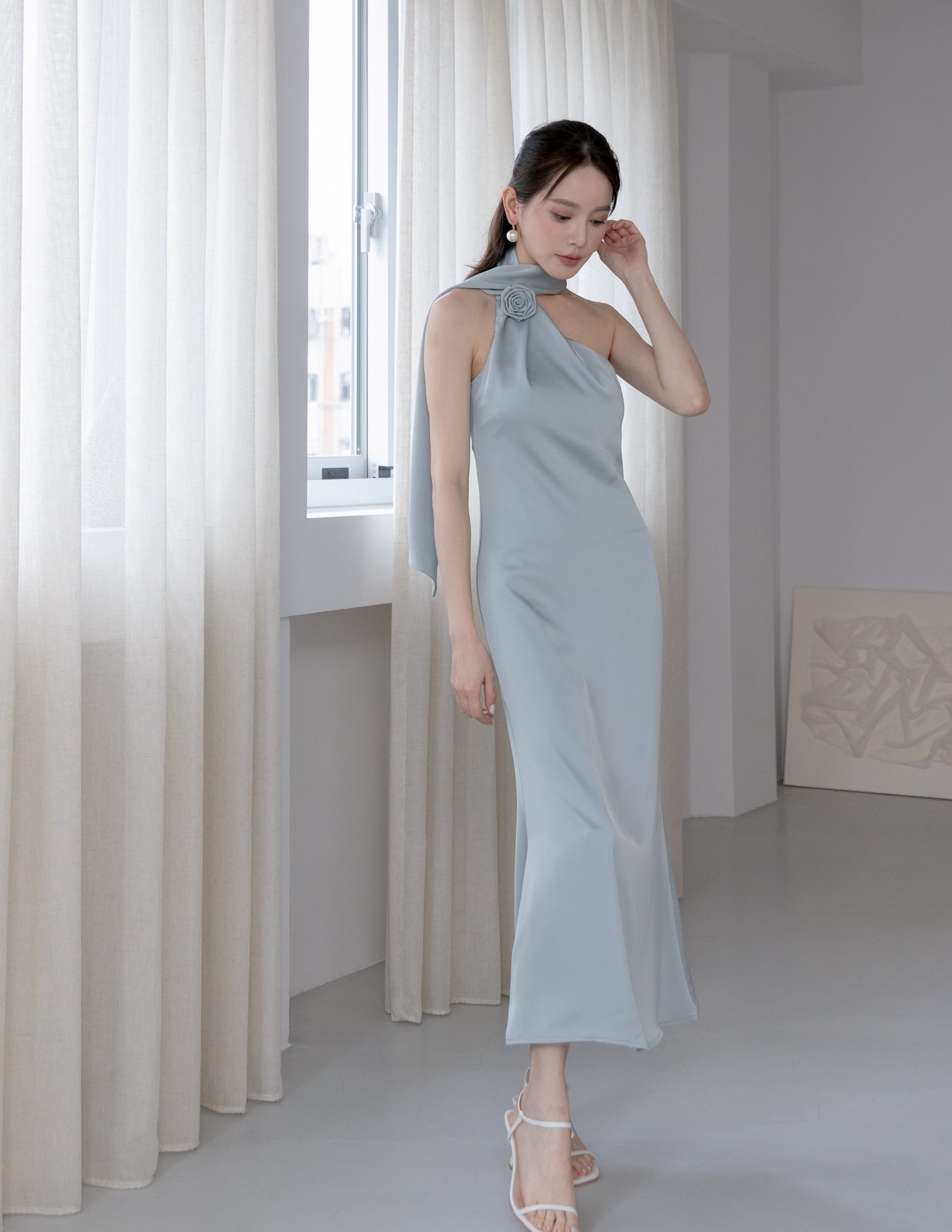 ワンピース TOGA ACETATE SATIN DRESS Paulina Toga Satin Dress in Jade