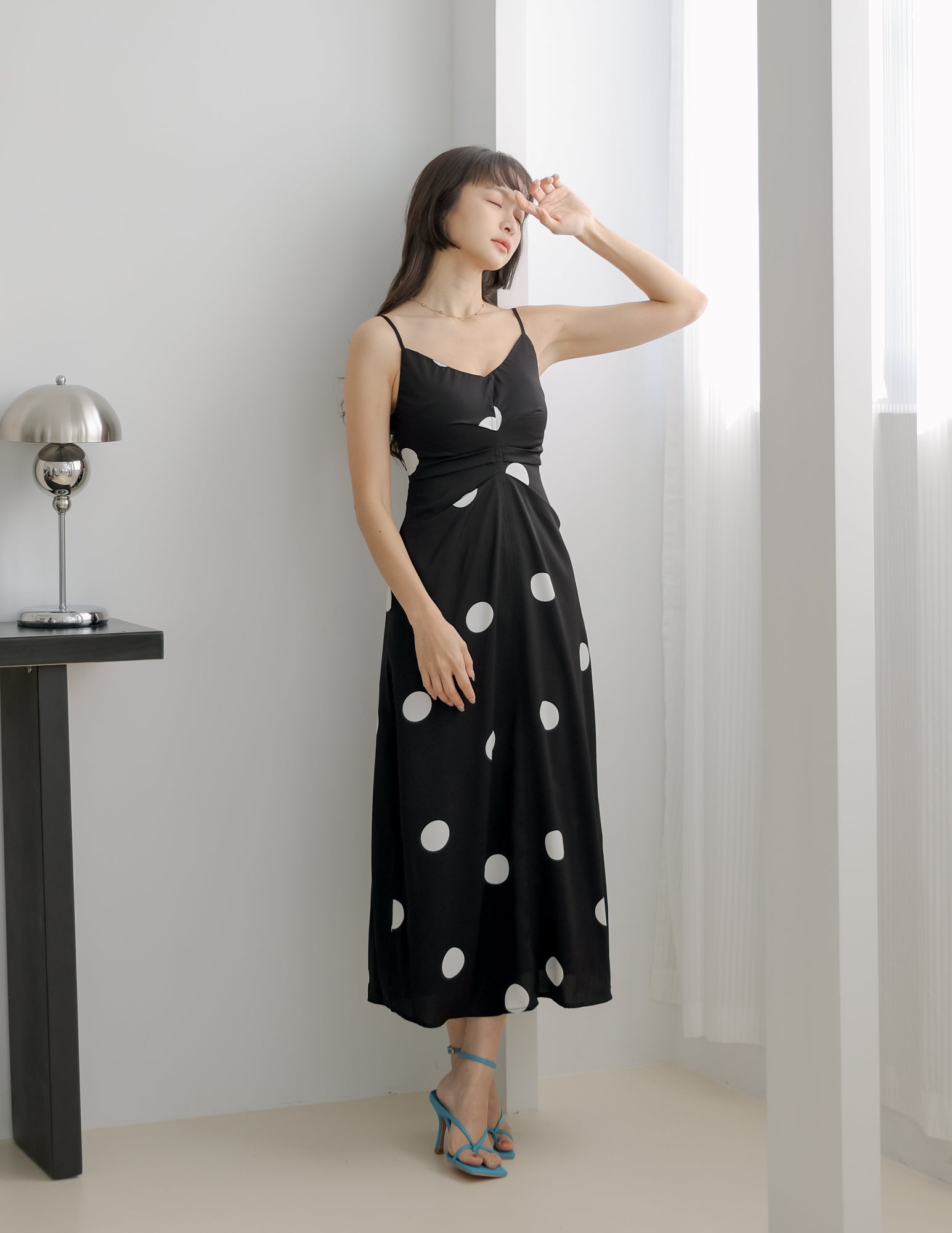 Rayna Polka Dot Dress in Black