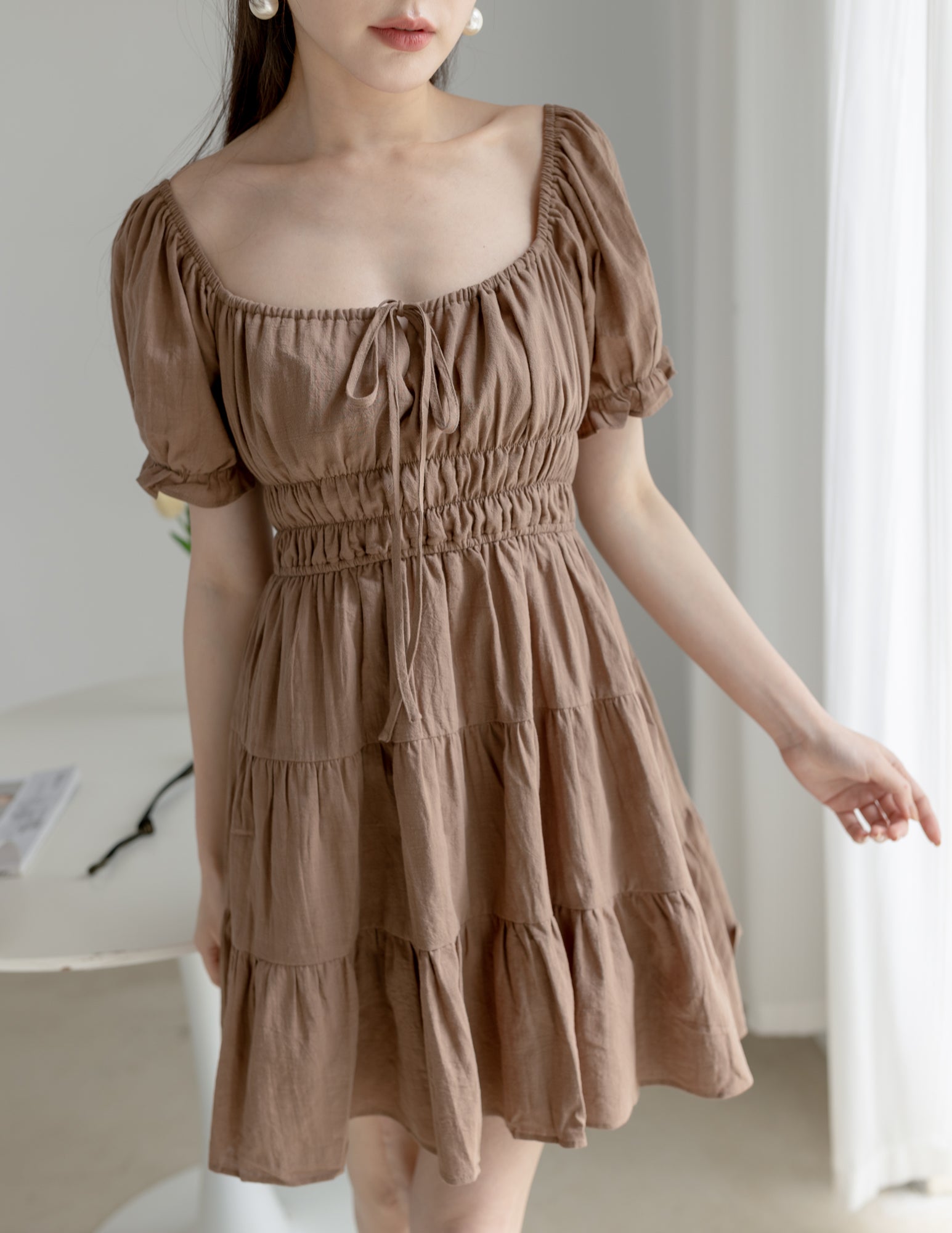 Vivianne Dress in Brown
