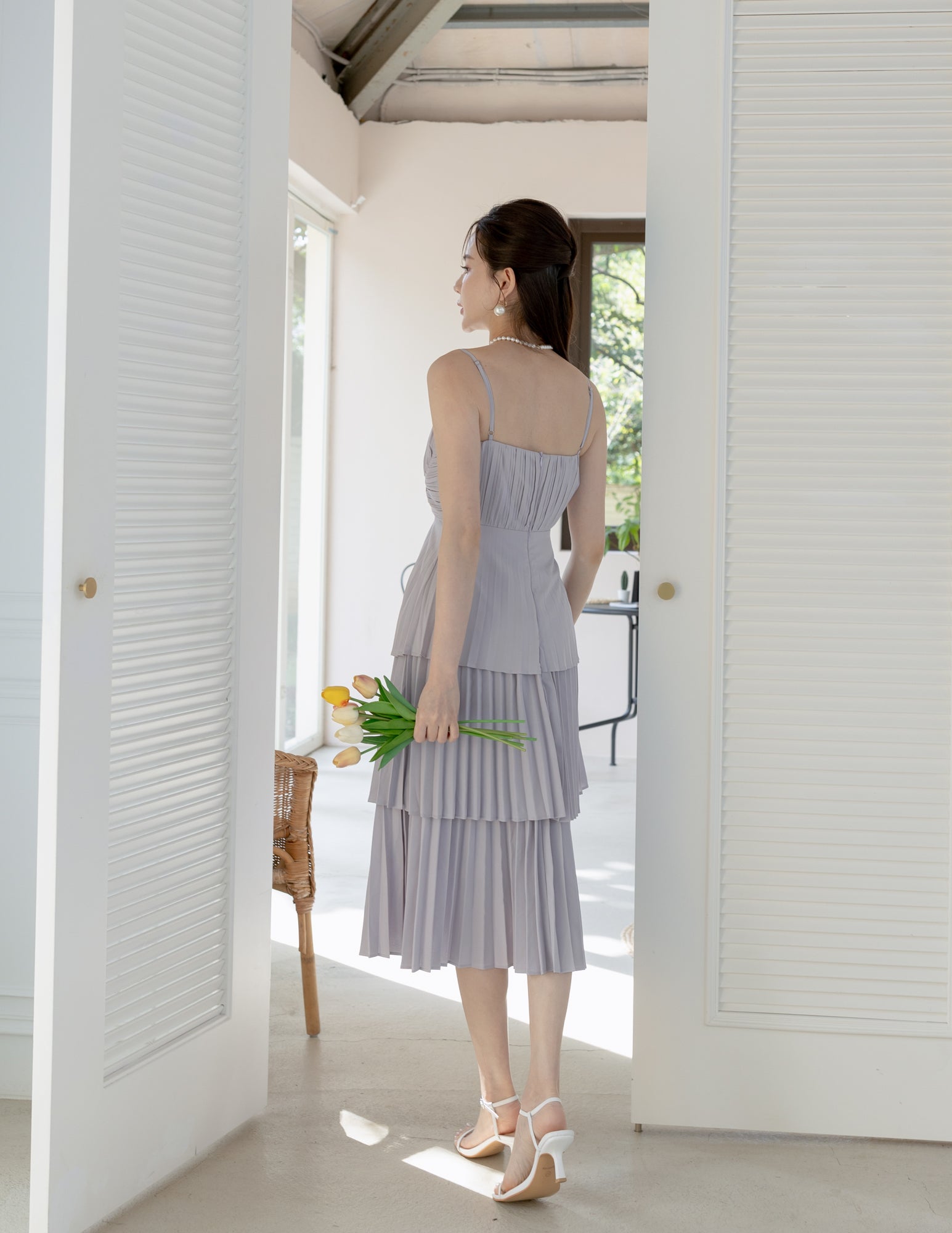 Celine Dress in Lilac Grey