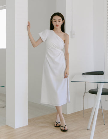 Meera Cutout Toga Dress in White