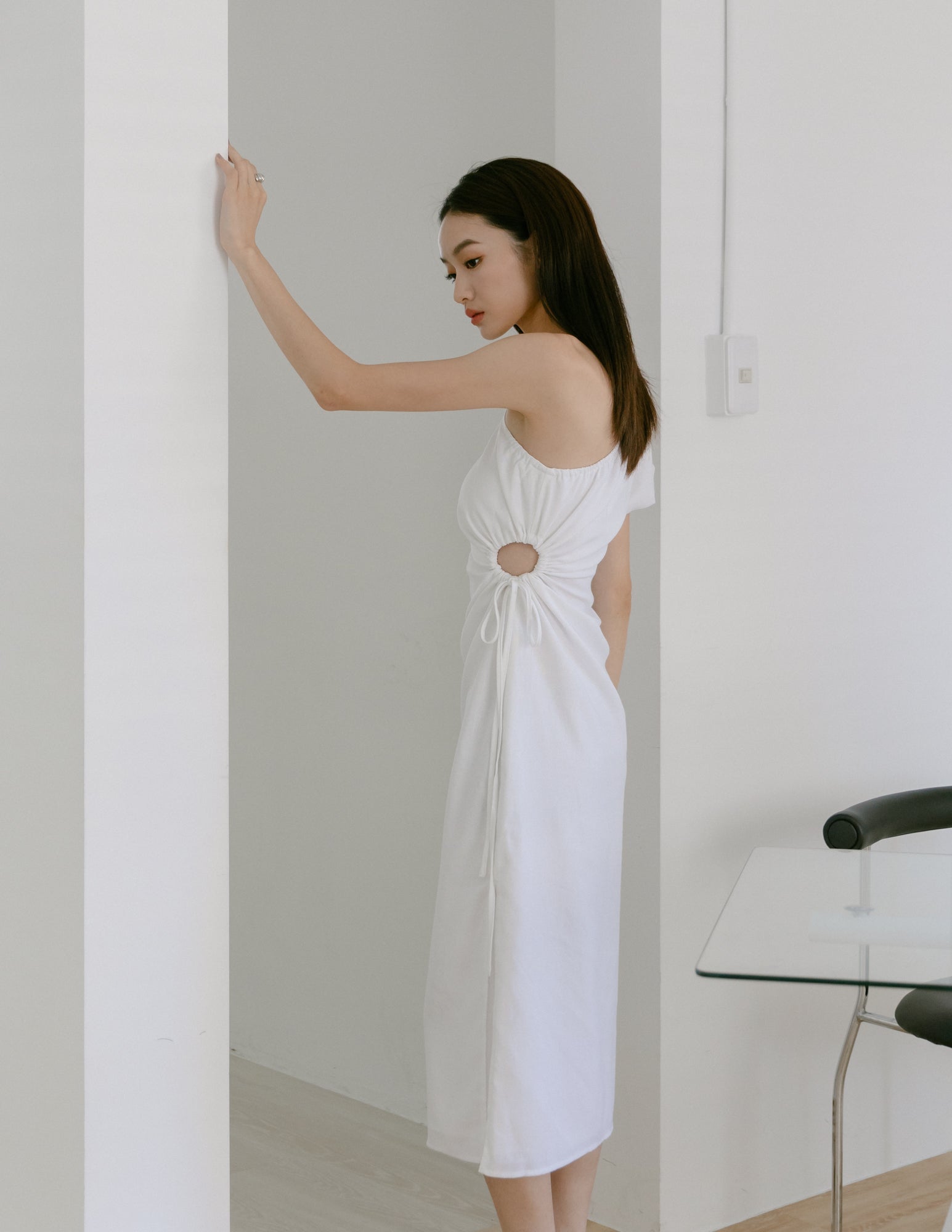 Meera Cutout Toga Dress in White Meera Cutout Toga Dress in White