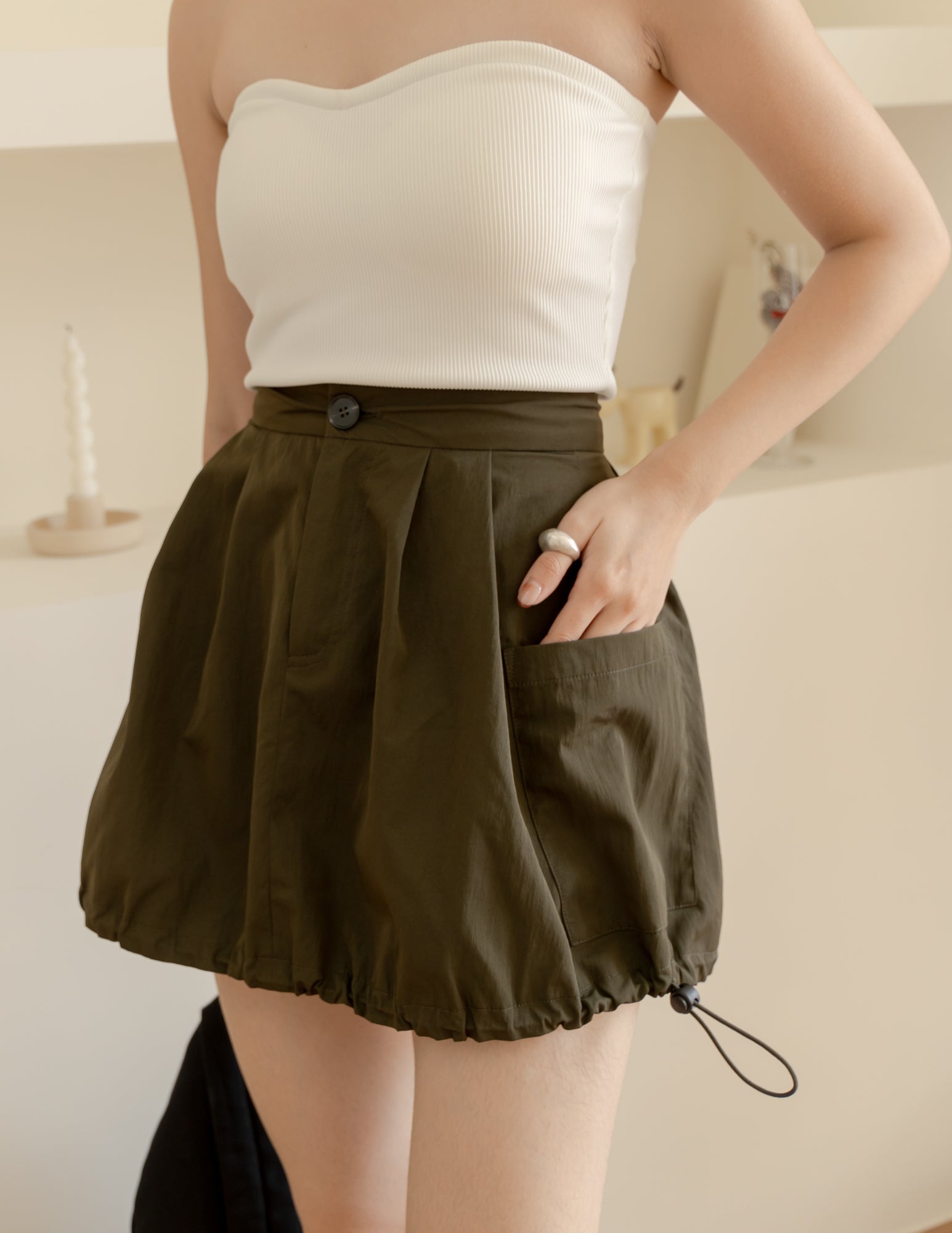 Brenda Mini Skirt in Olive