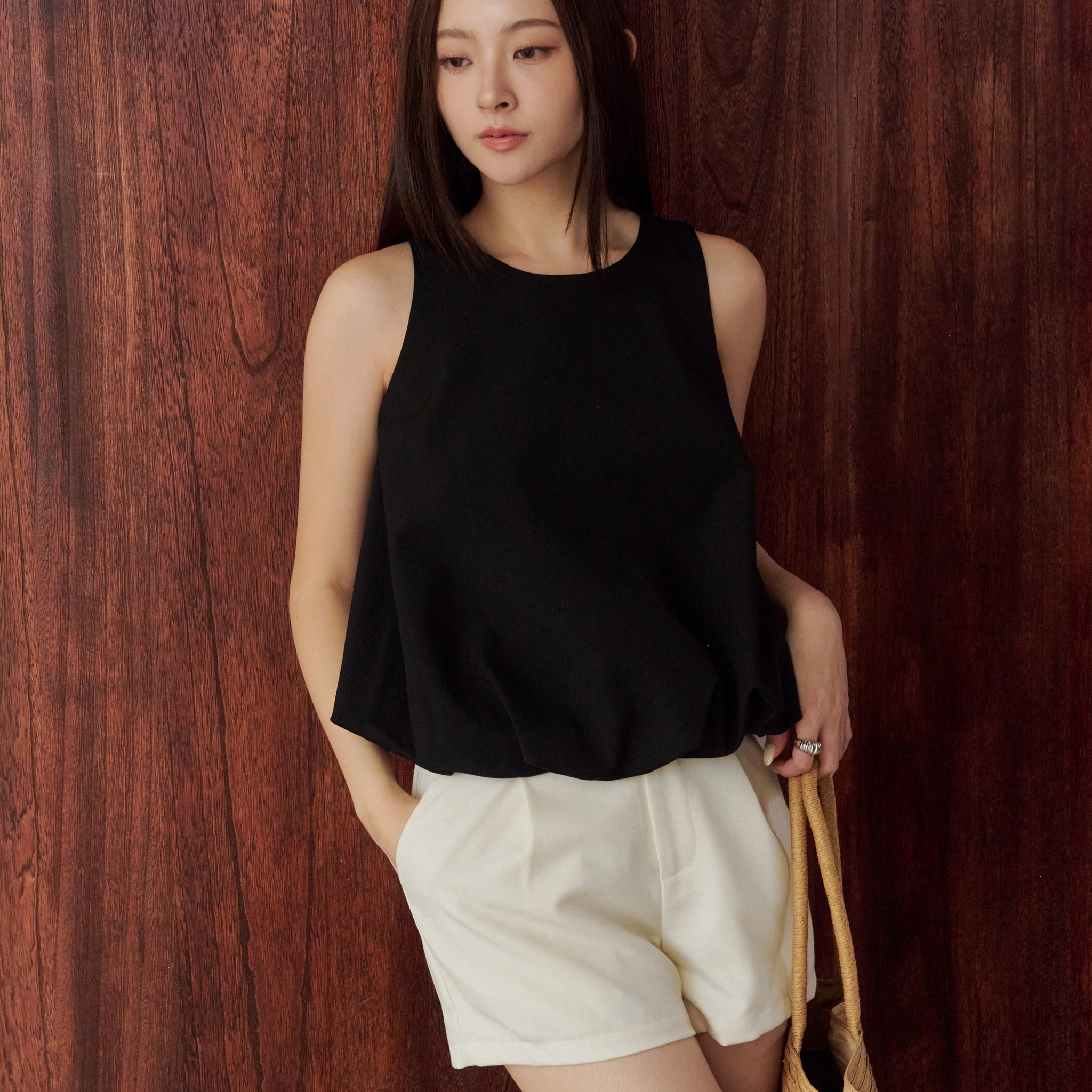 Joyce Bubble Top in Black
