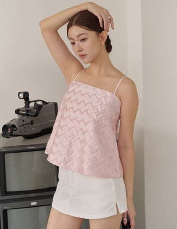 Helena Weave Top in Pink
