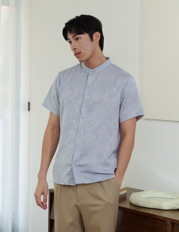 Jasper Jacquard Men's Shirt in Blue