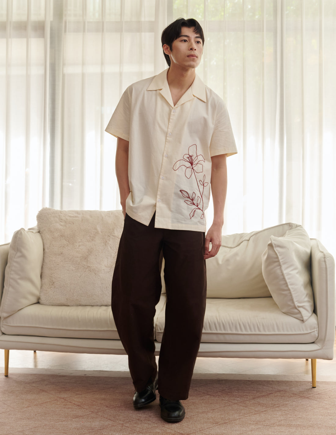 *PREORDER - ETA: 7-10 JAN* Ryo Embroidered Floral Men's Shirt