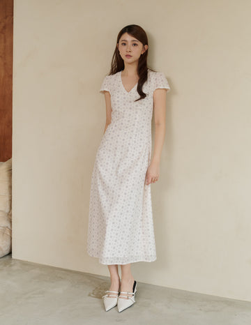 Penny Padded Midi Dress in Petite Lilac