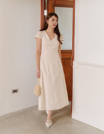 Penny Midi Dress in Petal Stripe