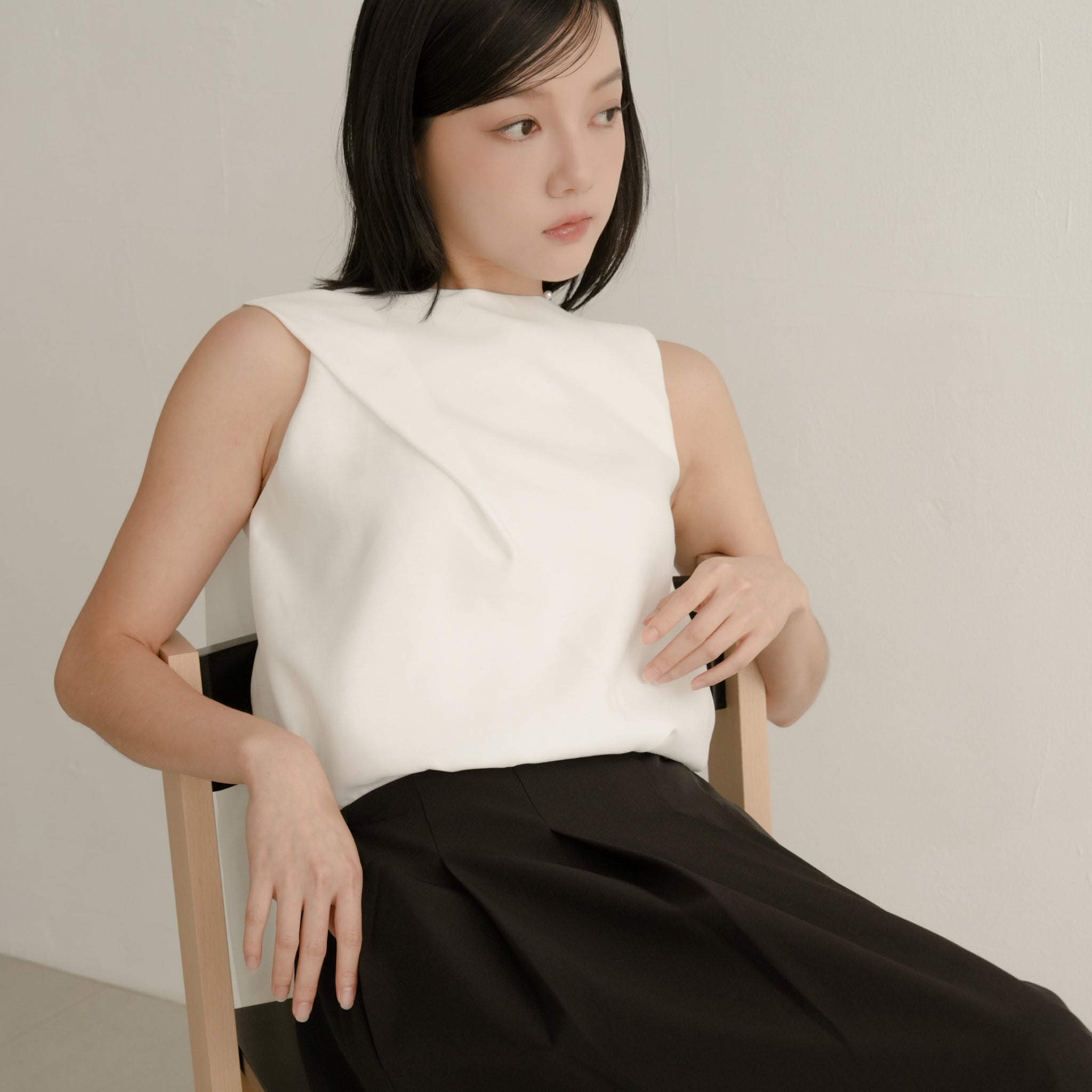 Ashleigh Scarf Top in White