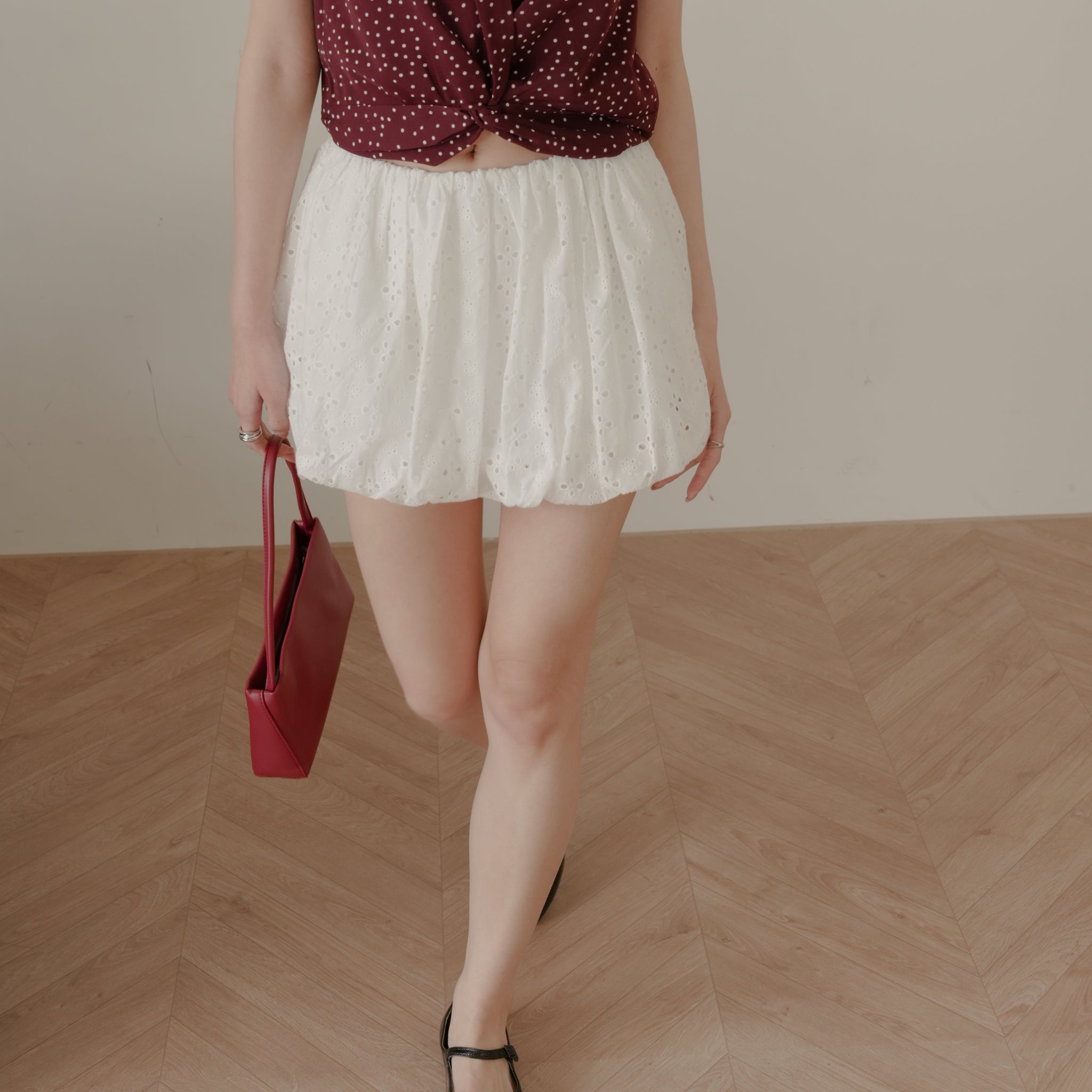 Kristine Bubble Skorts in Eyelet