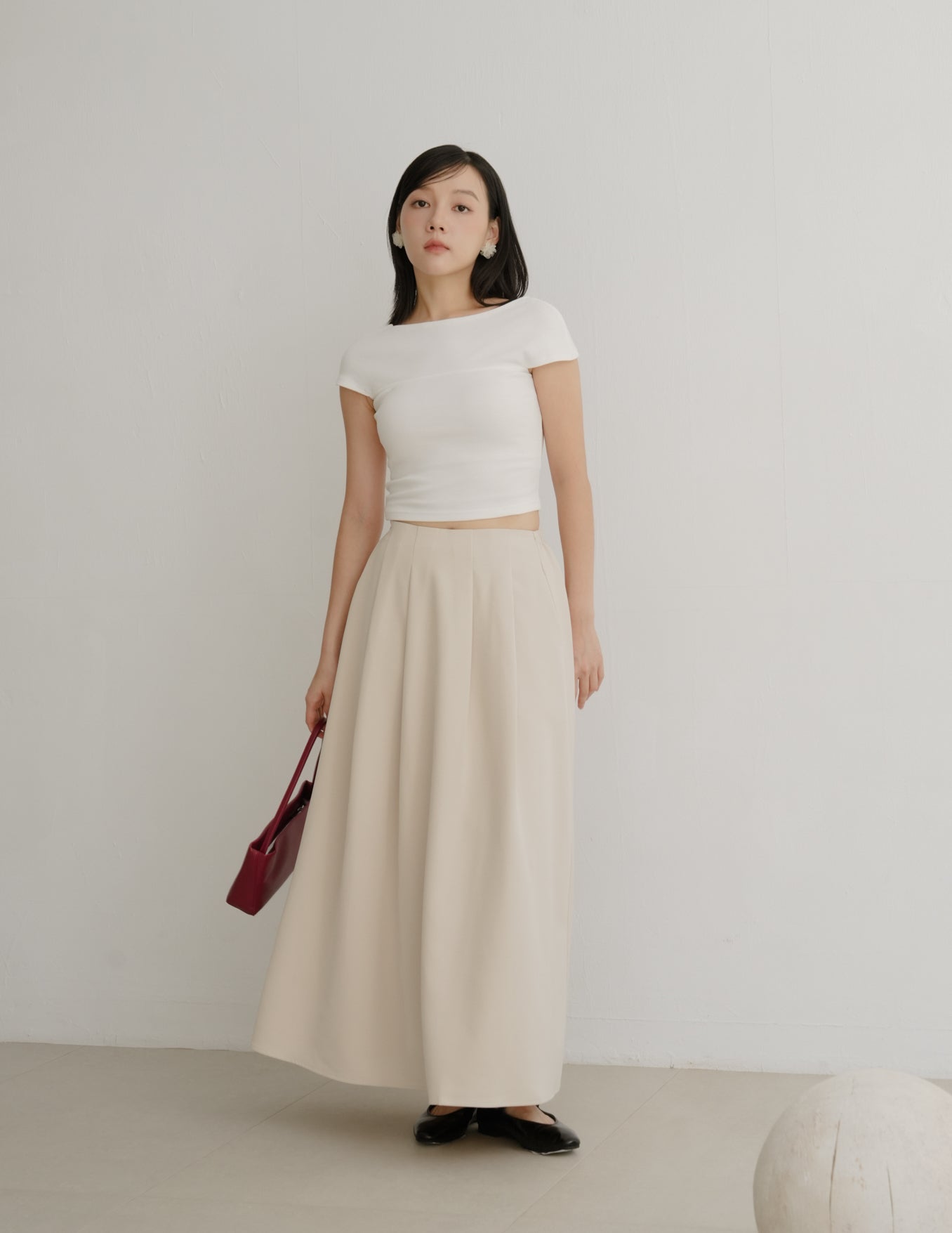 Willow Maxi Skirt in Beige