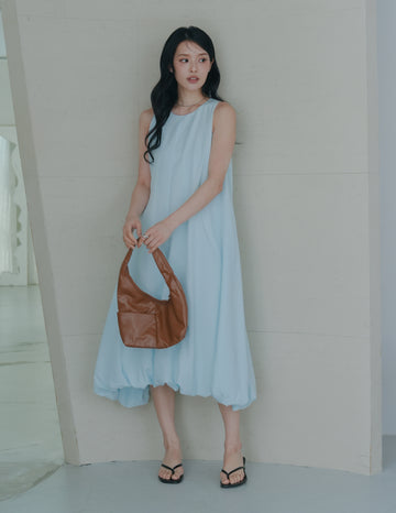 Jocelyn Bubble Midi Dress in Blue