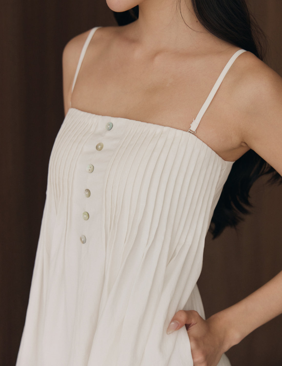 Valeska Padded Babydoll Dress in White