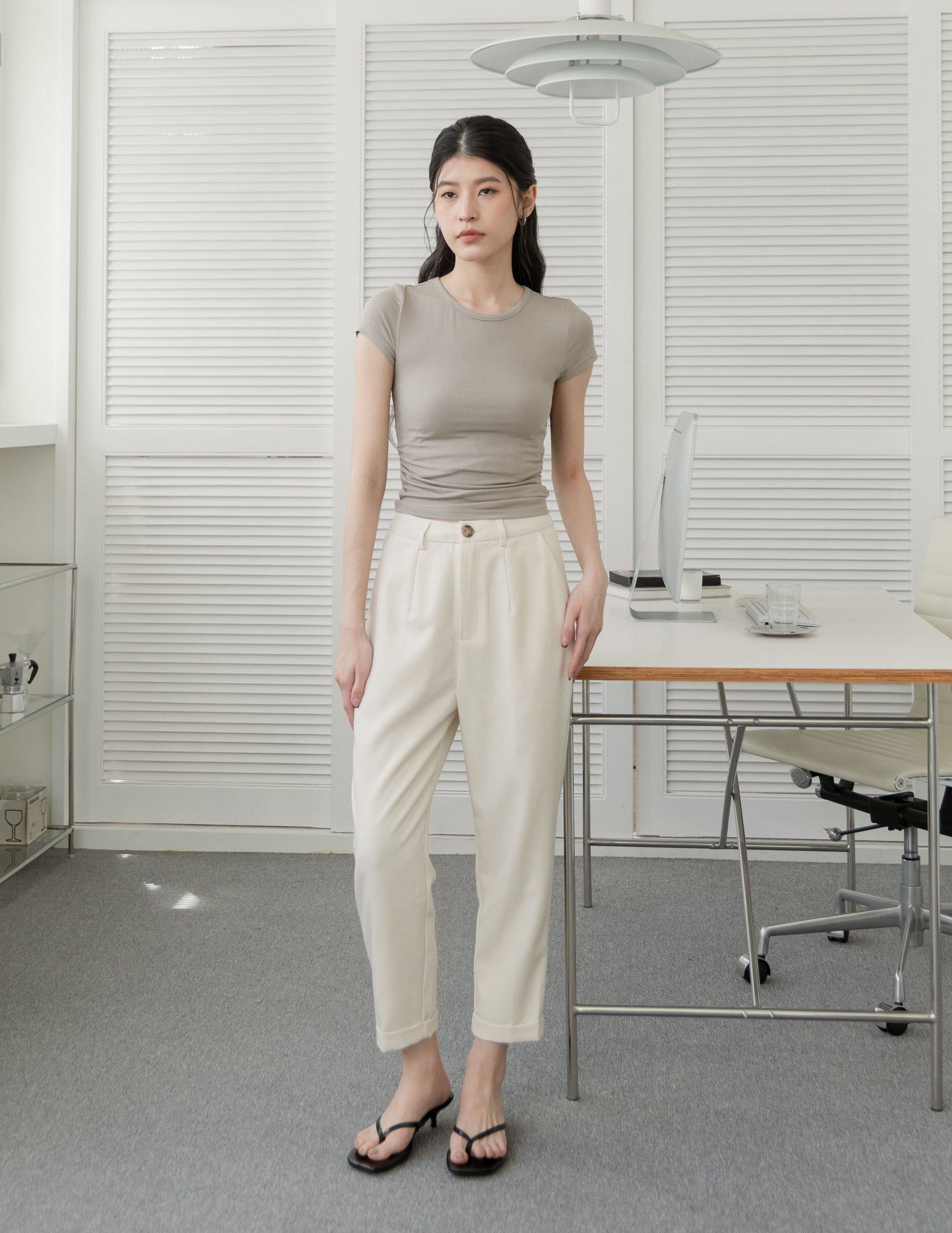 Jesse Linen Tapered Pants in Sand