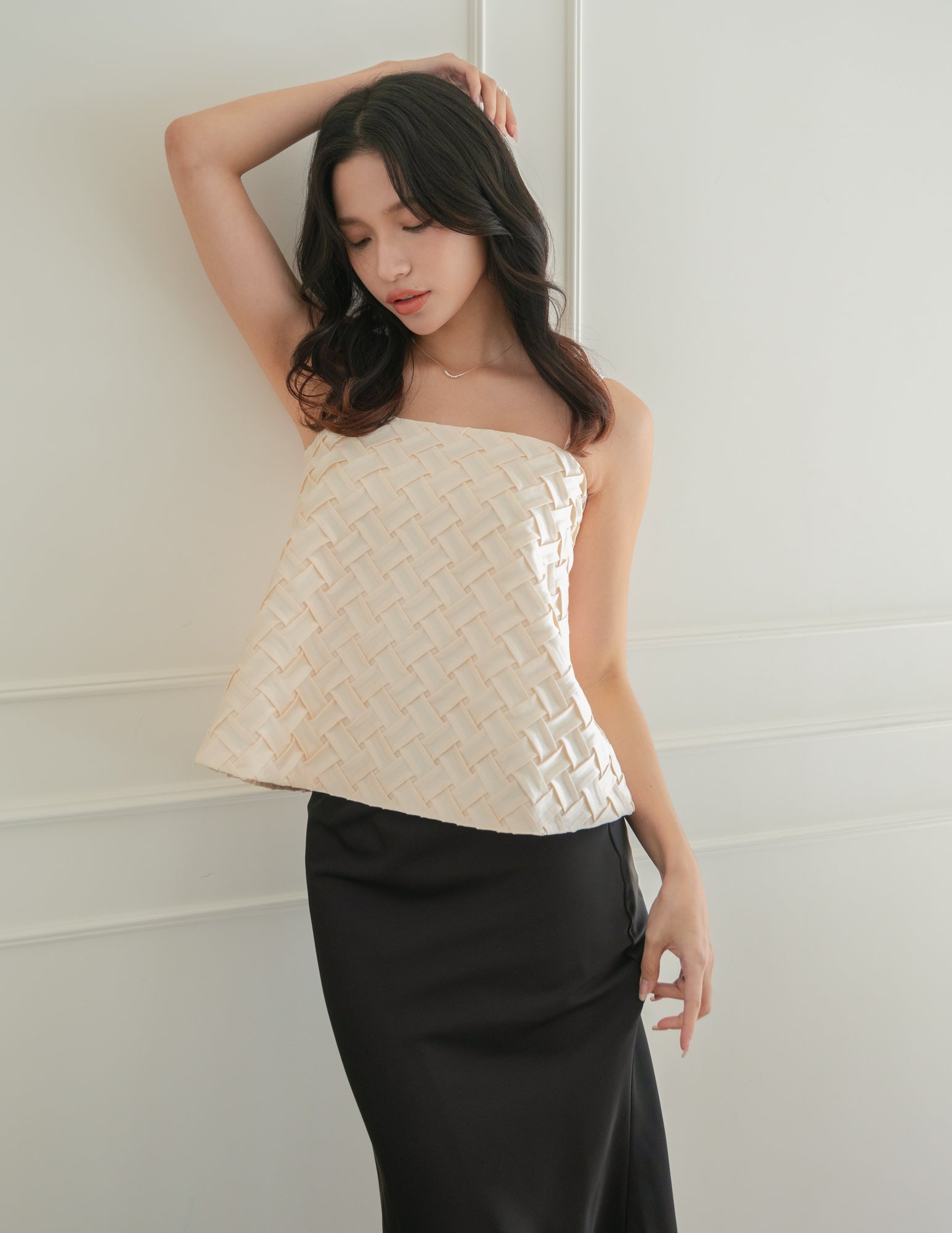 Helena Weave Top in Cream