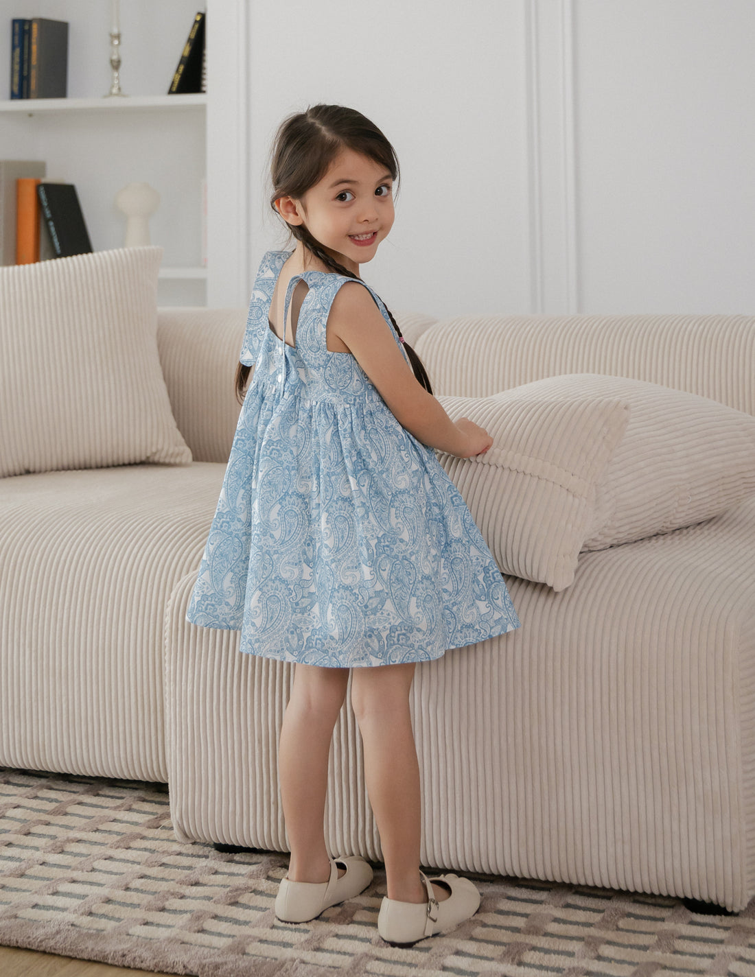 Thea Printed Girl's Dress in Paisley