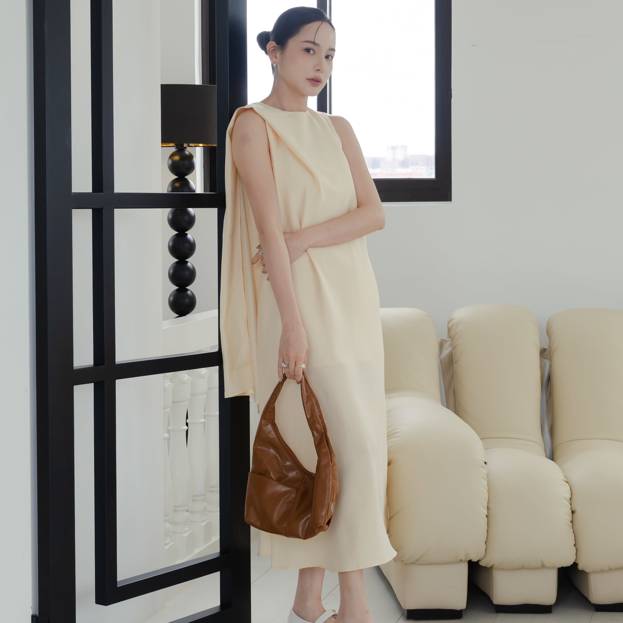 Ryleigh Scarf Dress in Buttermilk