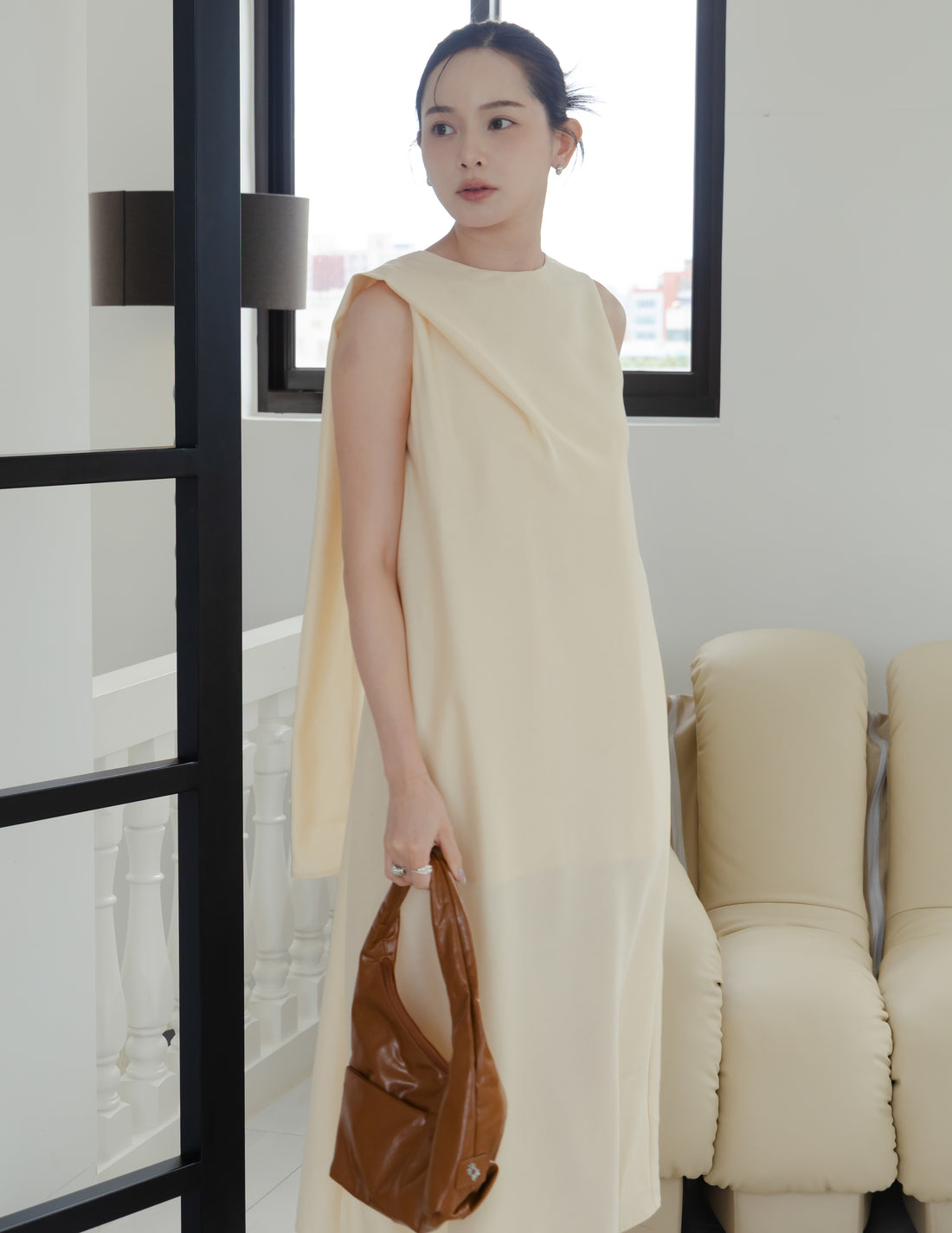 Ryleigh Scarf Dress in Buttermilk