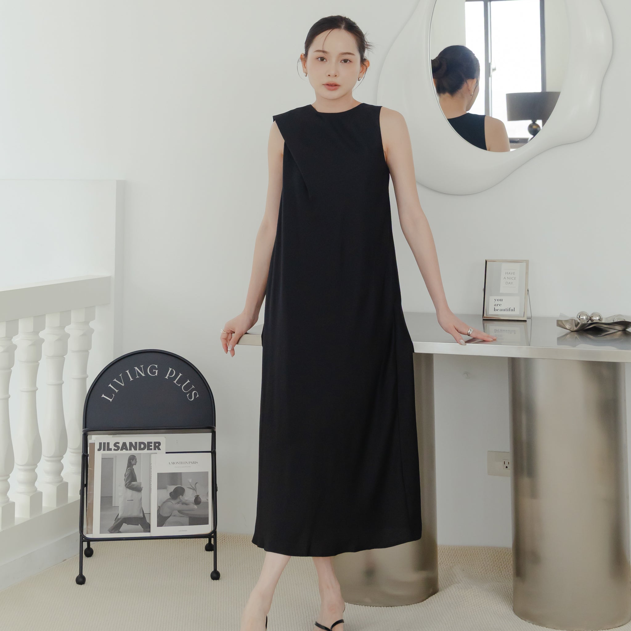 Ryleigh Scarf Dress in Black