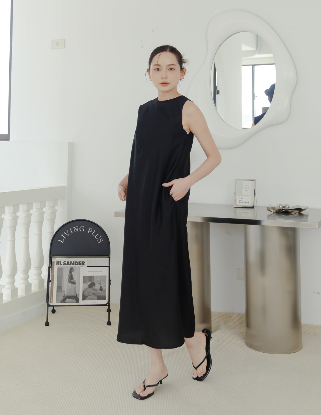 Ryleigh Scarf Dress in Black