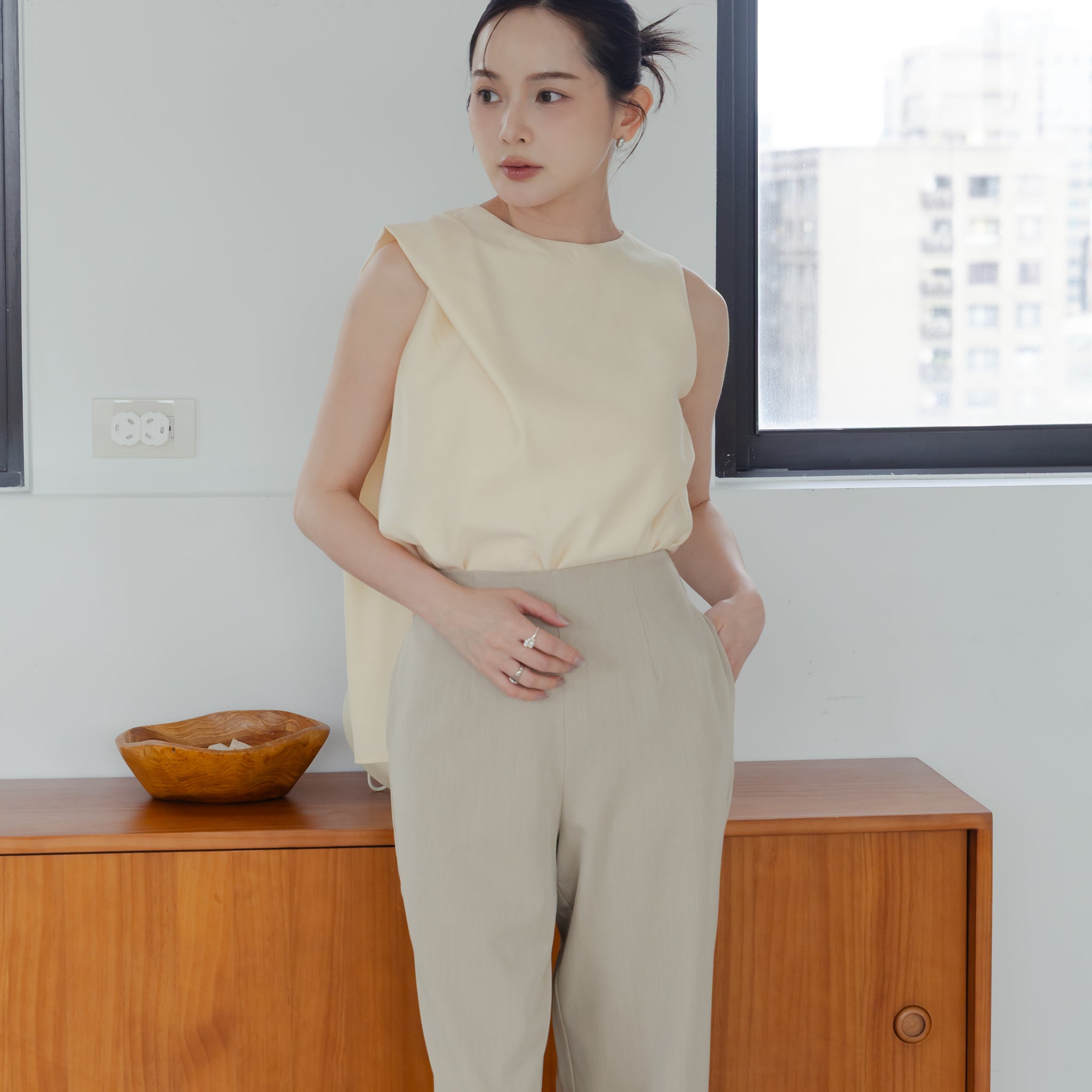 Ashleigh Scarf Top in Buttermilk