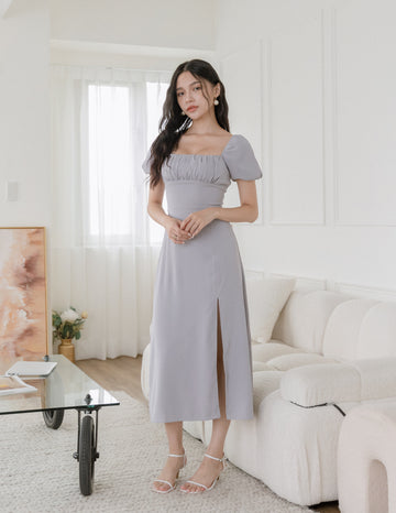 Rosalina Dress in Grey Blue