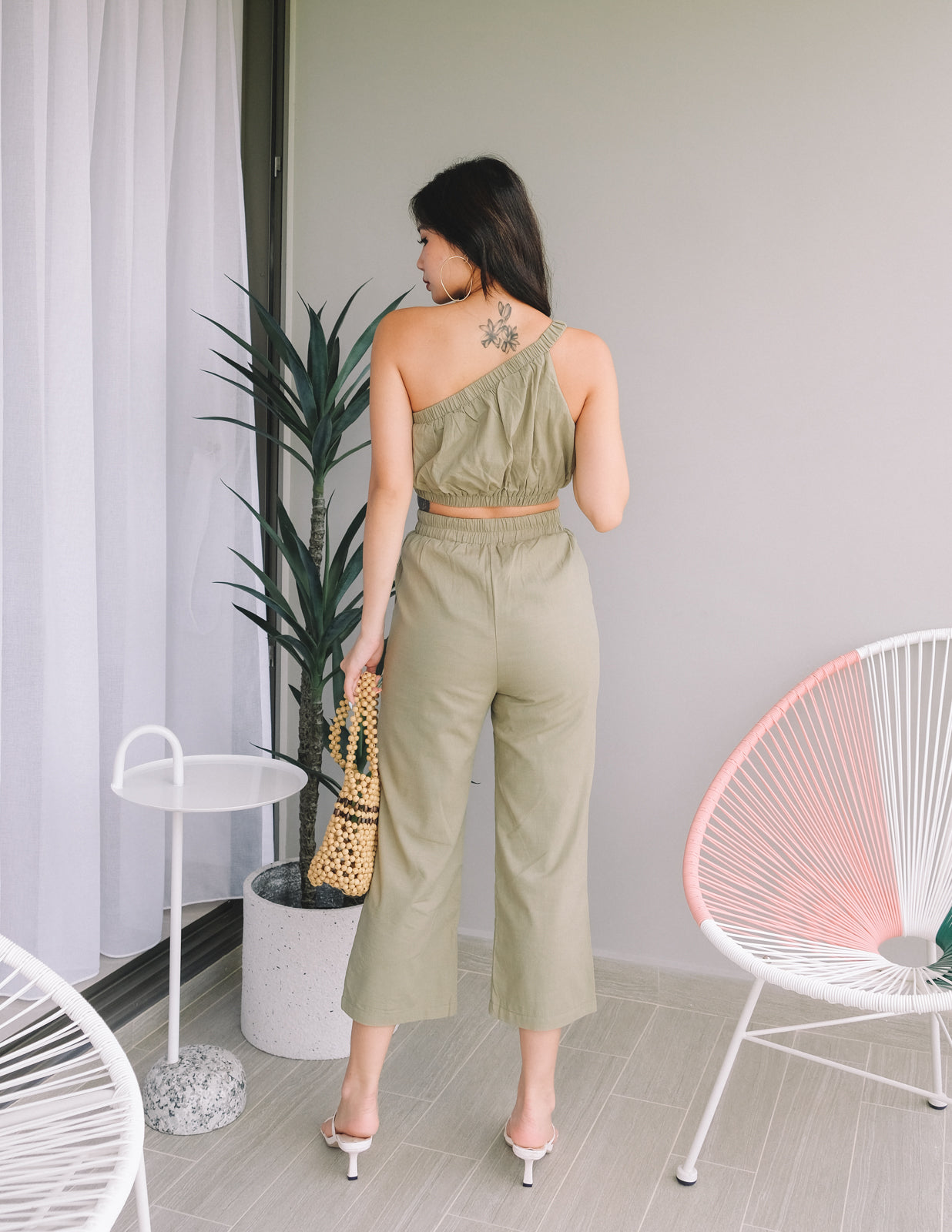 Zola Linen Pants in Olive