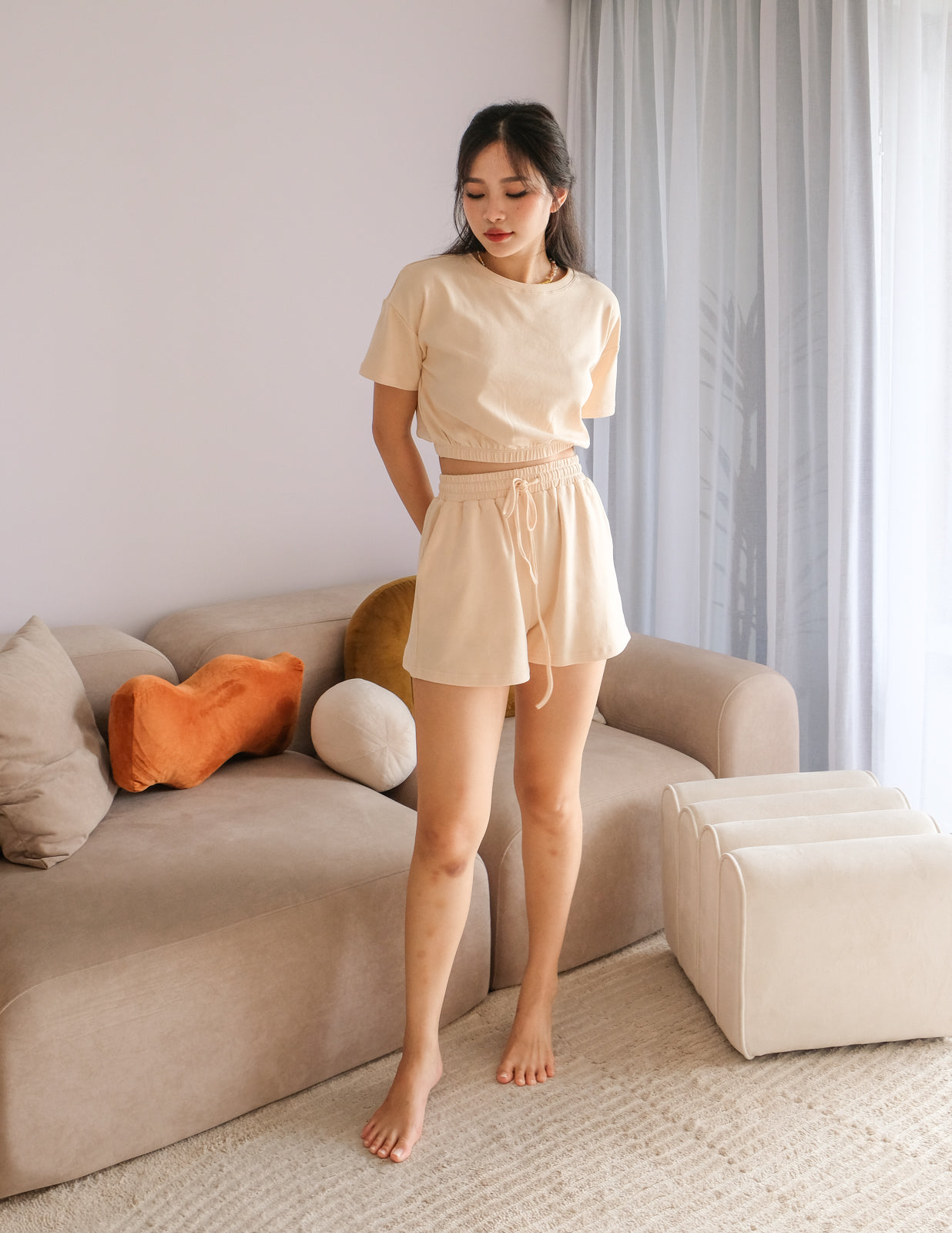 Kira Loungewear Set in Cream