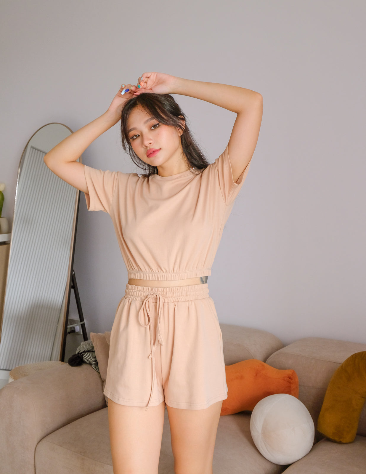 Kira Loungewear Set in Tan