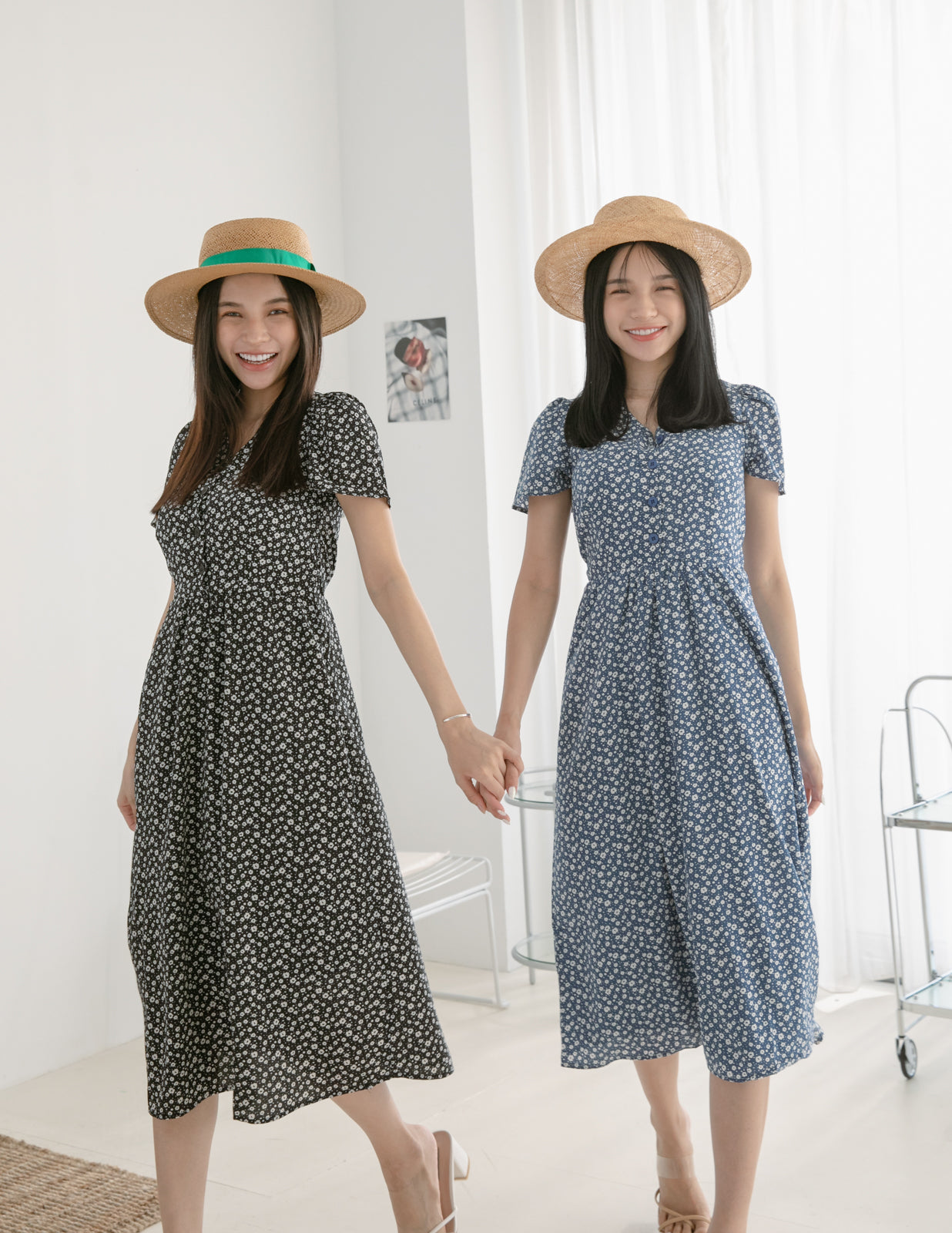 Giselle Floral Dress in Black