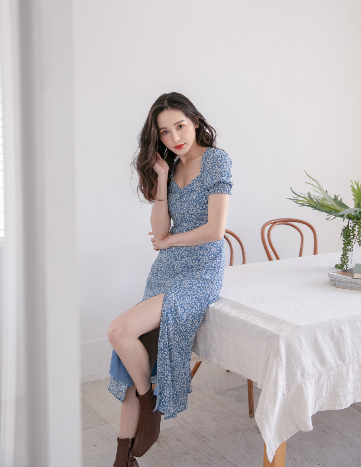 Dixie Floral Dress in Blue