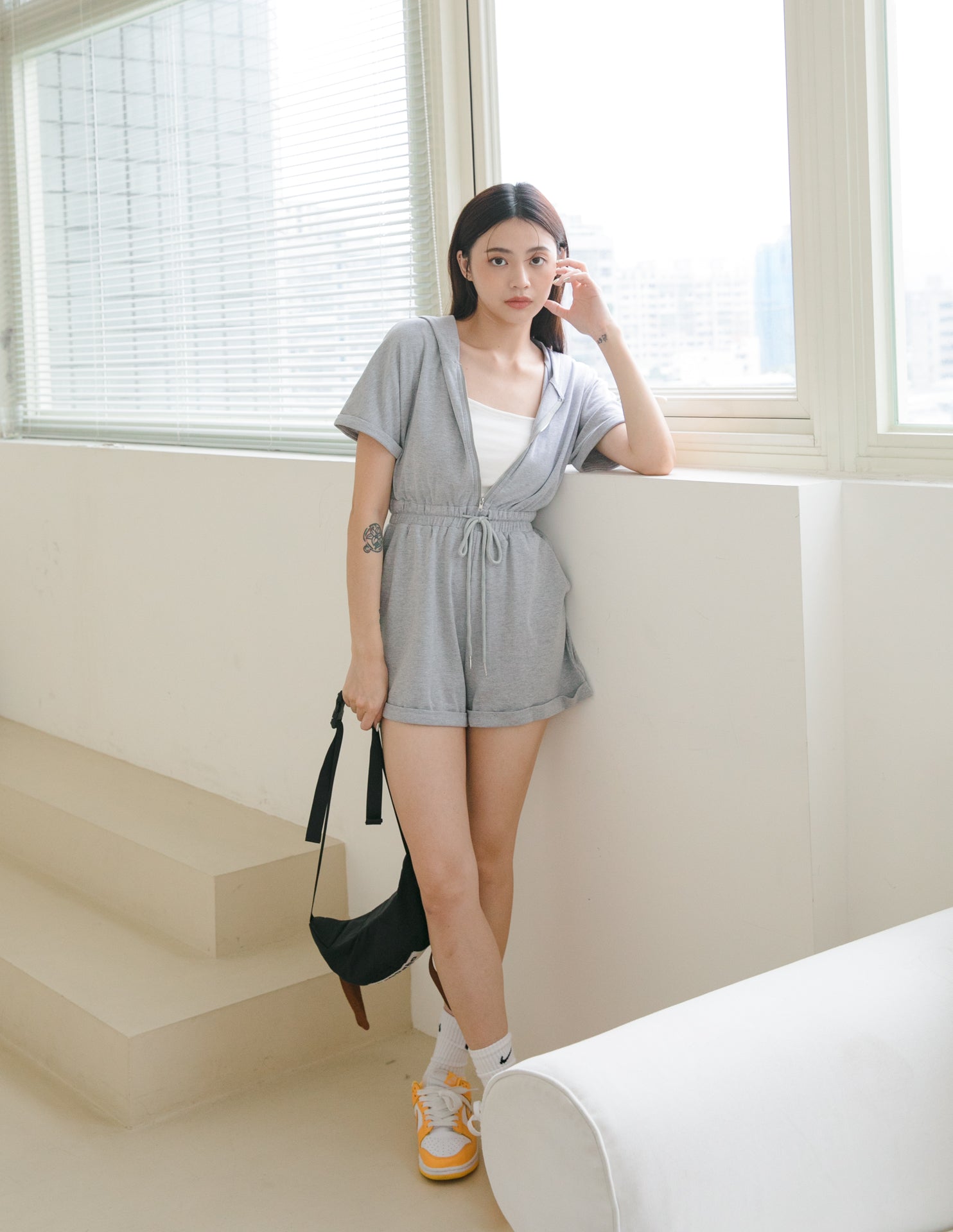 Skylar Romper in Grey