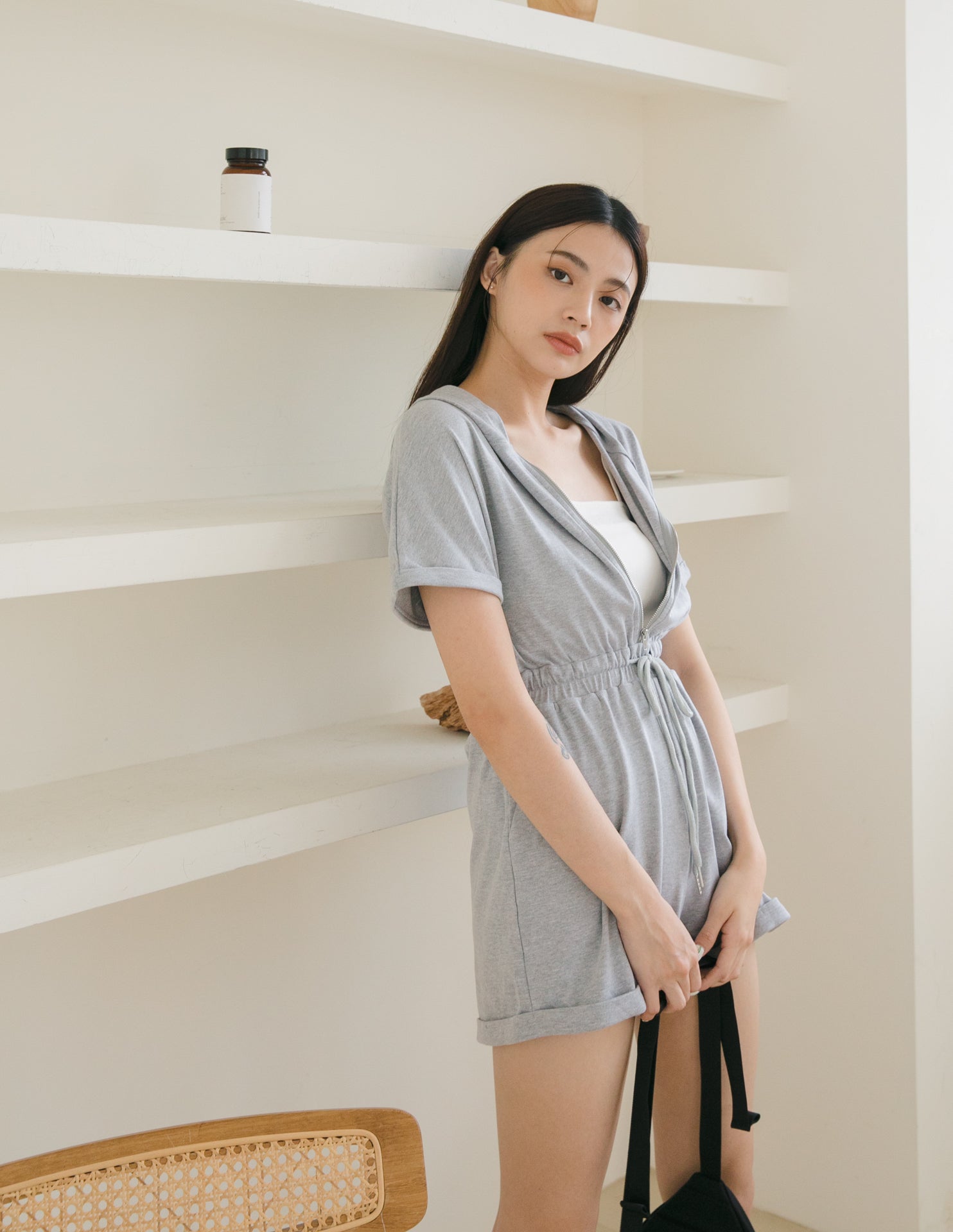 Skylar Romper in Grey