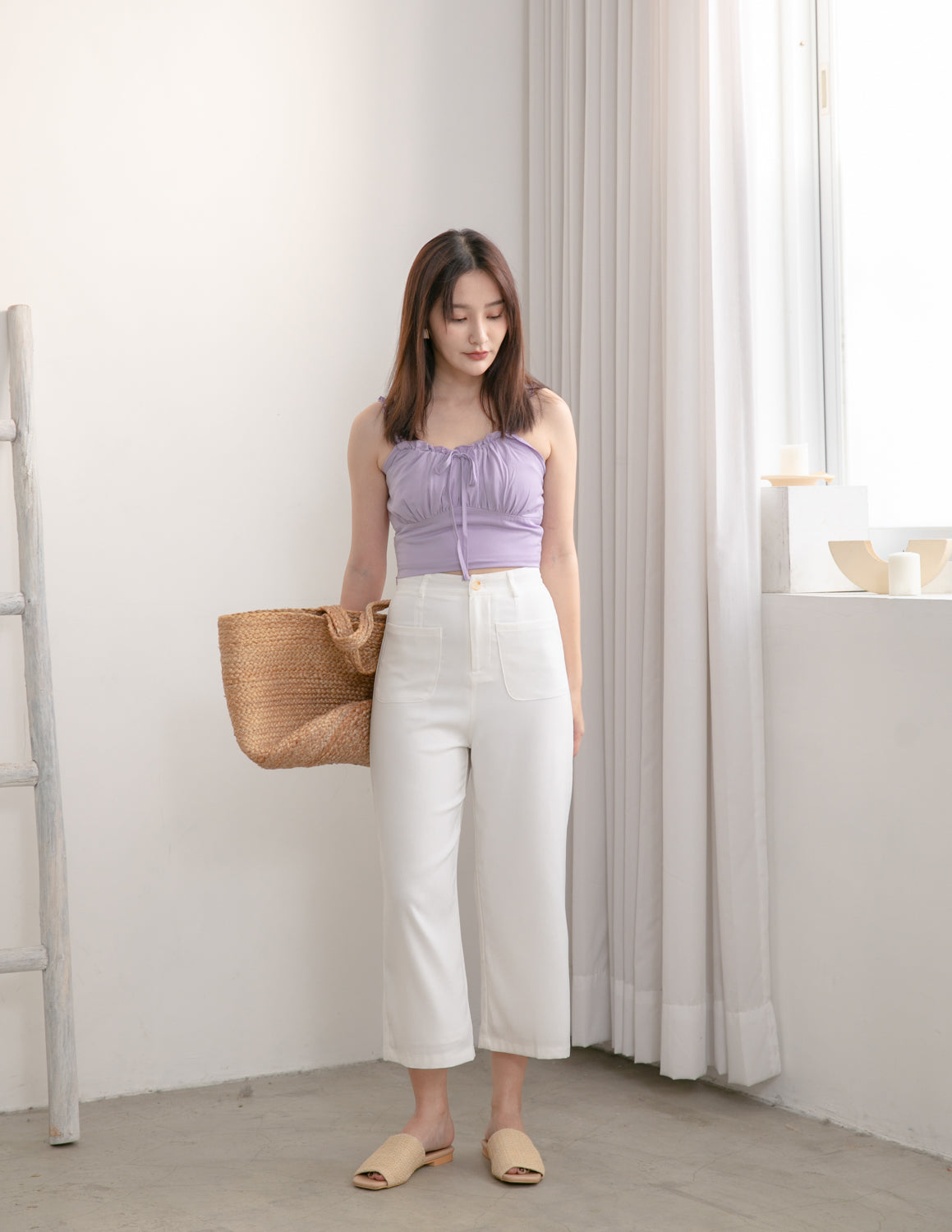 Claudia Ruched Top in Lilac