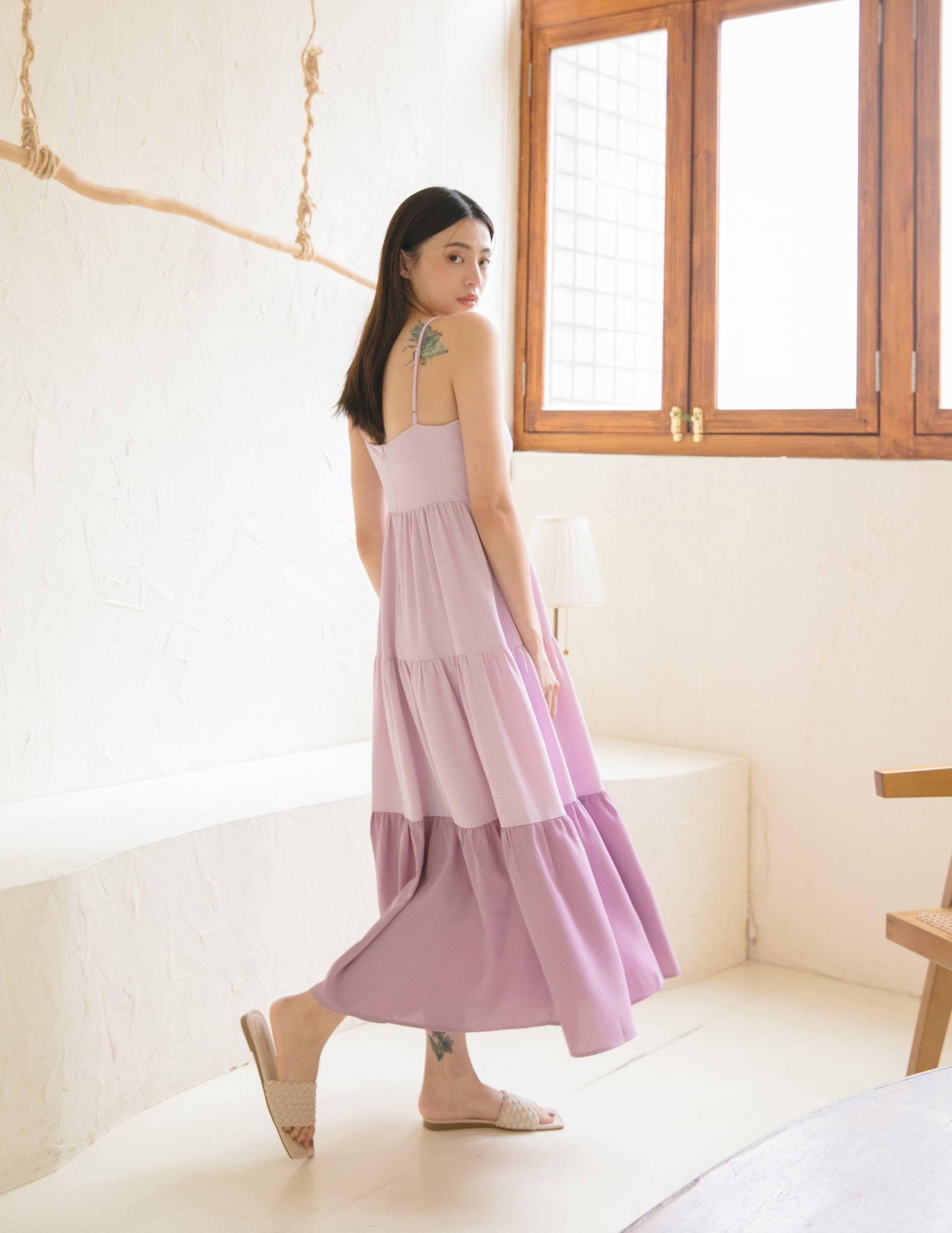 Talia Two Tone Dress in Purple