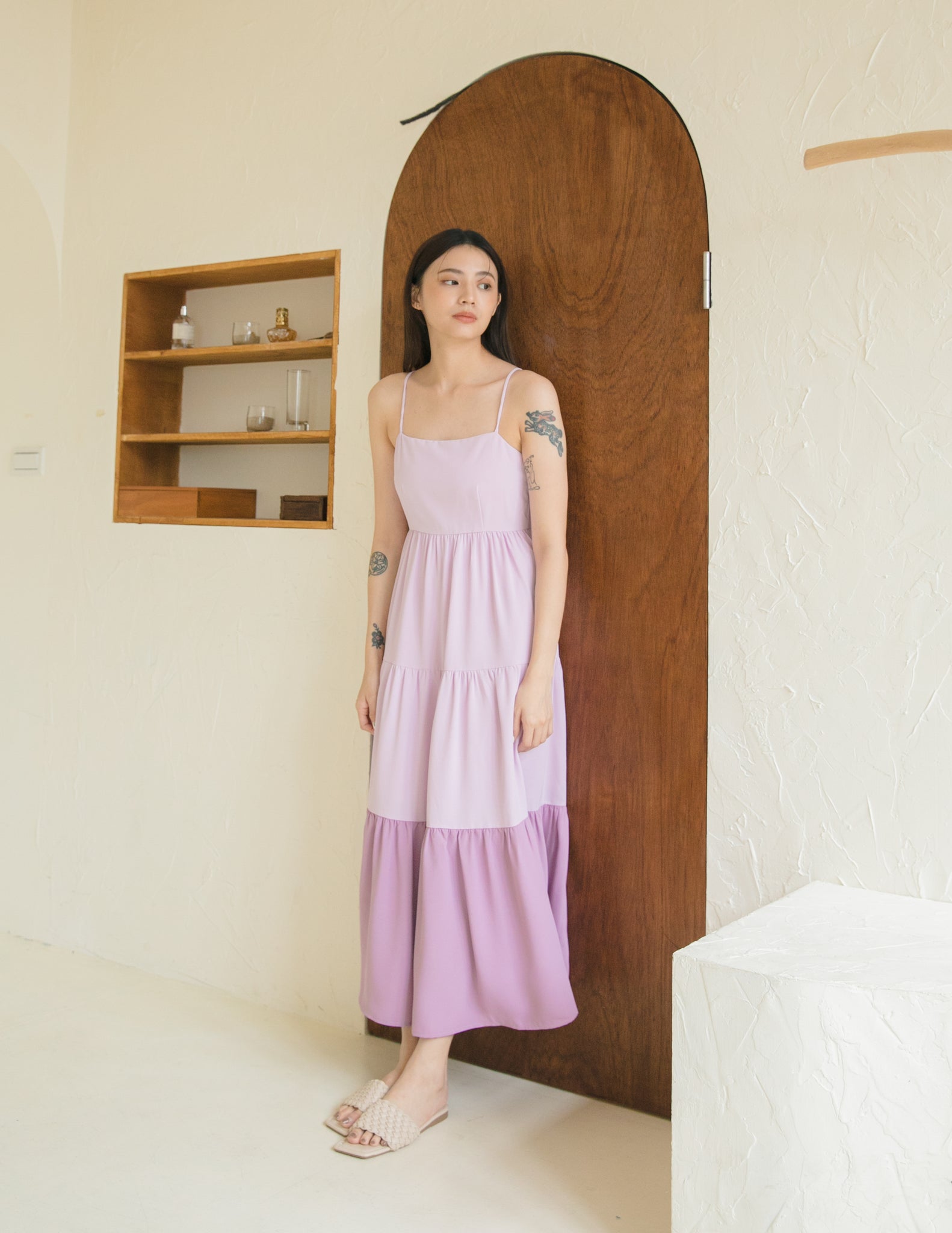 Talia Two Tone Dress in Purple