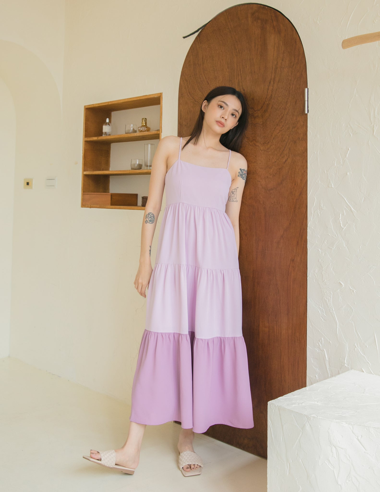 Talia Two Tone Dress in Purple