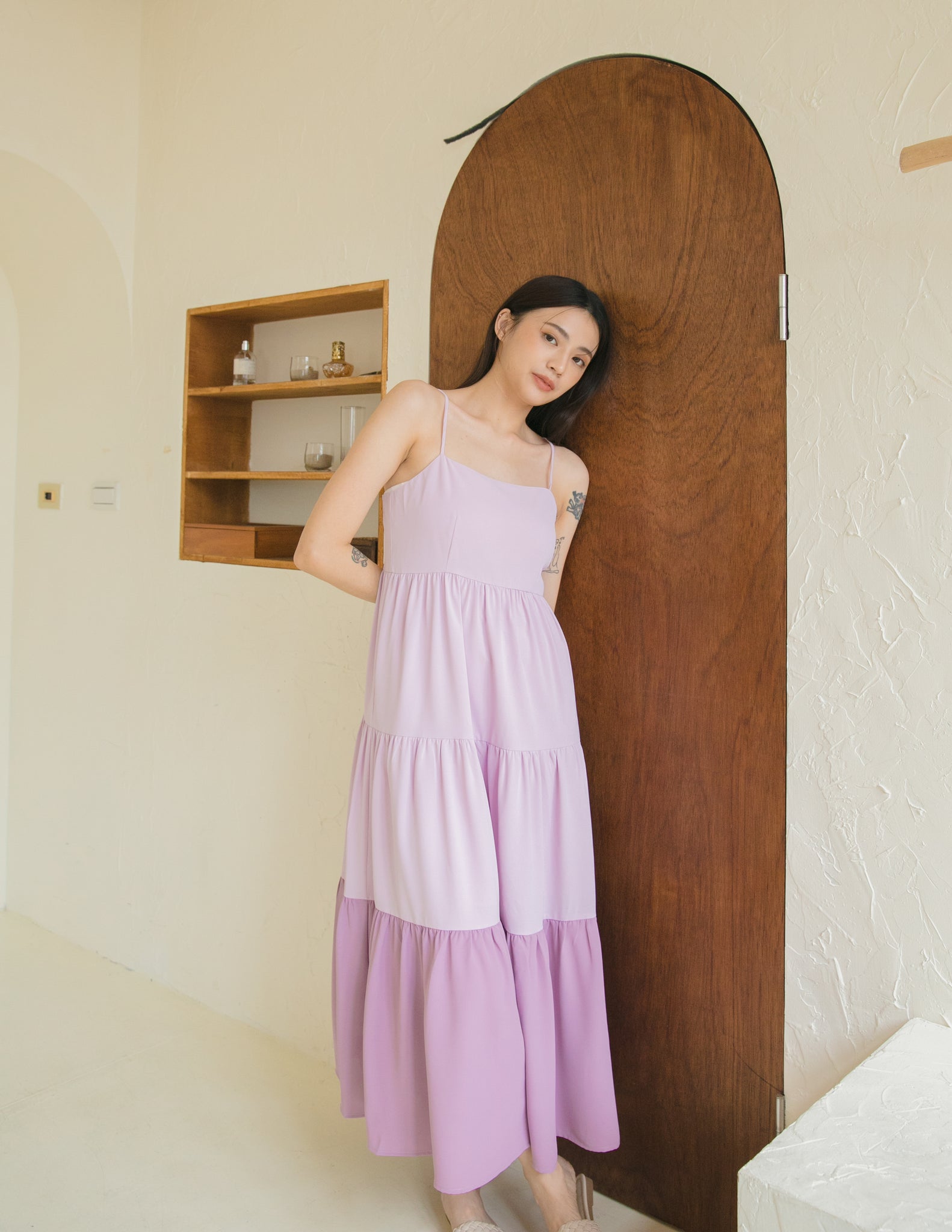 Talia Two Tone Dress in Purple